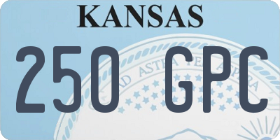 KS license plate 250GPC