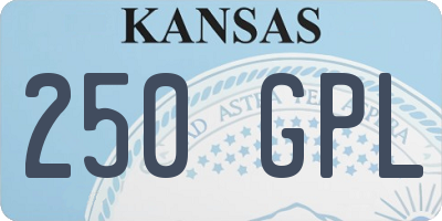 KS license plate 250GPL