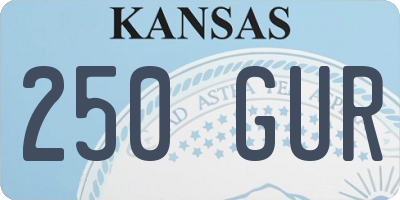 KS license plate 250GUR