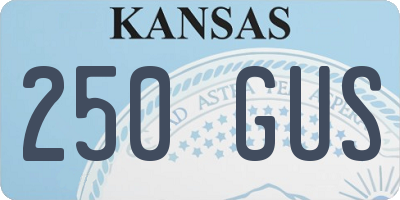 KS license plate 250GUS