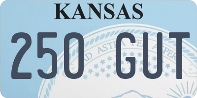 KS license plate 250GUT