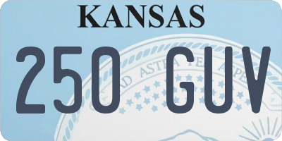 KS license plate 250GUV