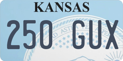 KS license plate 250GUX
