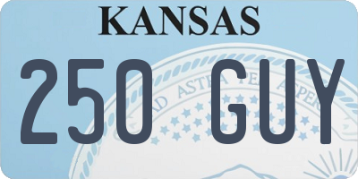 KS license plate 250GUY