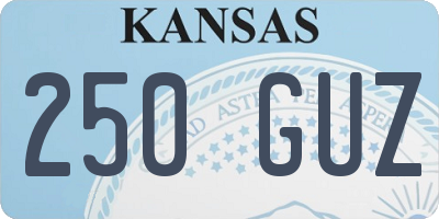 KS license plate 250GUZ