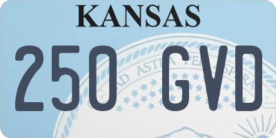 KS license plate 250GVD