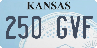 KS license plate 250GVF