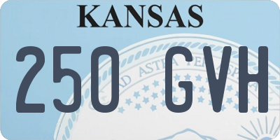 KS license plate 250GVH