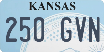 KS license plate 250GVN