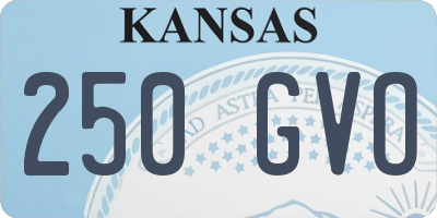 KS license plate 250GVO
