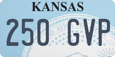 KS license plate 250GVP