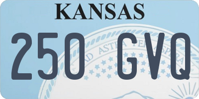 KS license plate 250GVQ