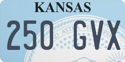 KS license plate 250GVX