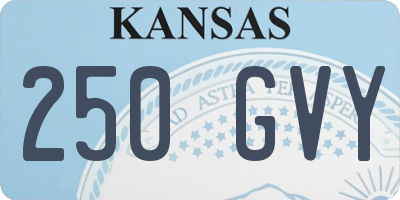 KS license plate 250GVY