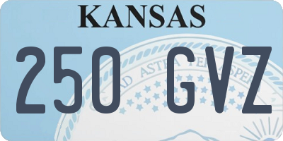 KS license plate 250GVZ