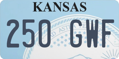 KS license plate 250GWF