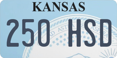 KS license plate 250HSD