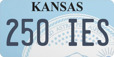 KS license plate 250IES