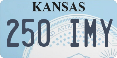 KS license plate 250IMY