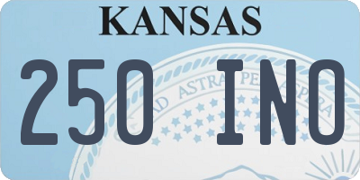 KS license plate 250INO