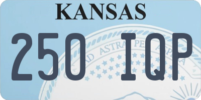 KS license plate 250IQP