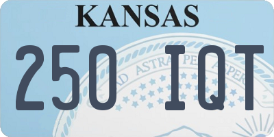 KS license plate 250IQT