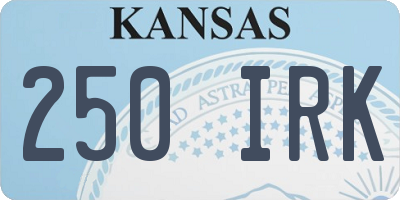 KS license plate 250IRK