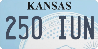 KS license plate 250IUN