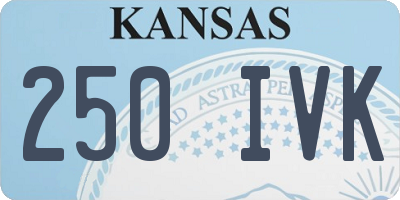 KS license plate 250IVK