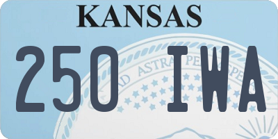 KS license plate 250IWA