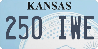 KS license plate 250IWE