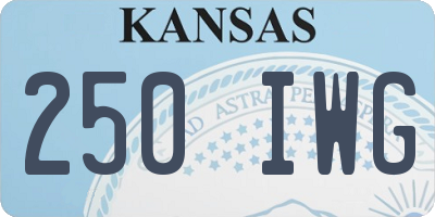 KS license plate 250IWG