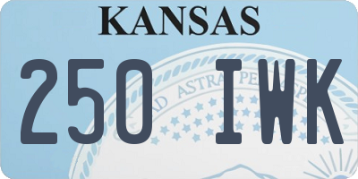 KS license plate 250IWK