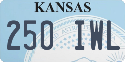 KS license plate 250IWL