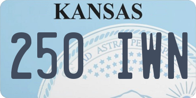 KS license plate 250IWN