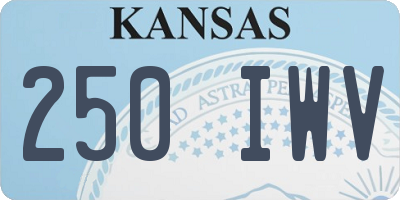 KS license plate 250IWV