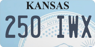 KS license plate 250IWX