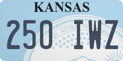 KS license plate 250IWZ