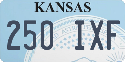 KS license plate 250IXF