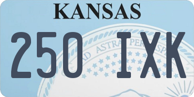 KS license plate 250IXK
