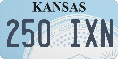 KS license plate 250IXN