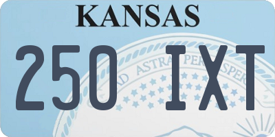 KS license plate 250IXT