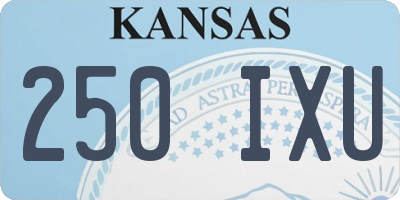 KS license plate 250IXU