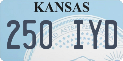 KS license plate 250IYD