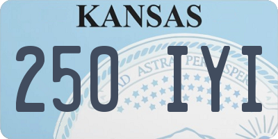KS license plate 250IYI