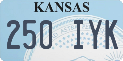 KS license plate 250IYK