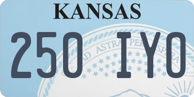 KS license plate 250IYO