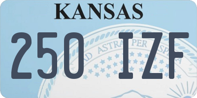 KS license plate 250IZF