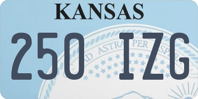 KS license plate 250IZG