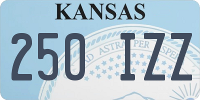 KS license plate 250IZZ